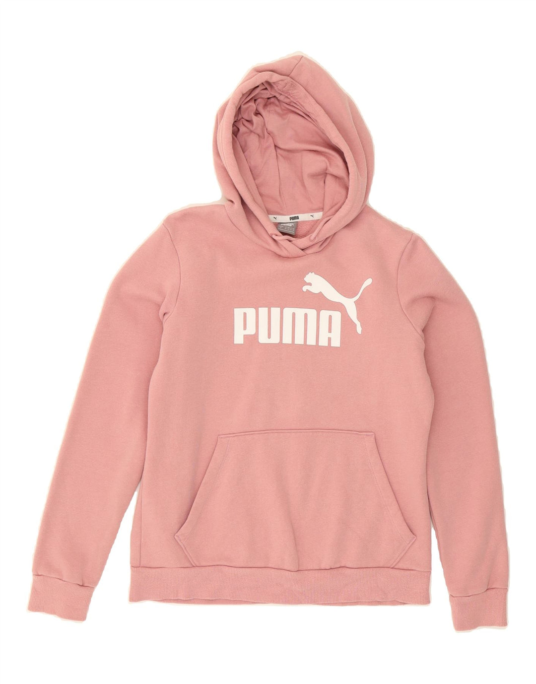 PUMA Womens Graphic Hoodie Jumper UK 12 Medium Pink Cotton Vintage Puma and Second-Hand Puma from Messina Hembry 