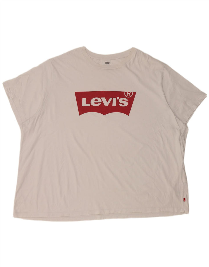 Camiseta gráfica masculina Levi's Top 4XL algodão branco