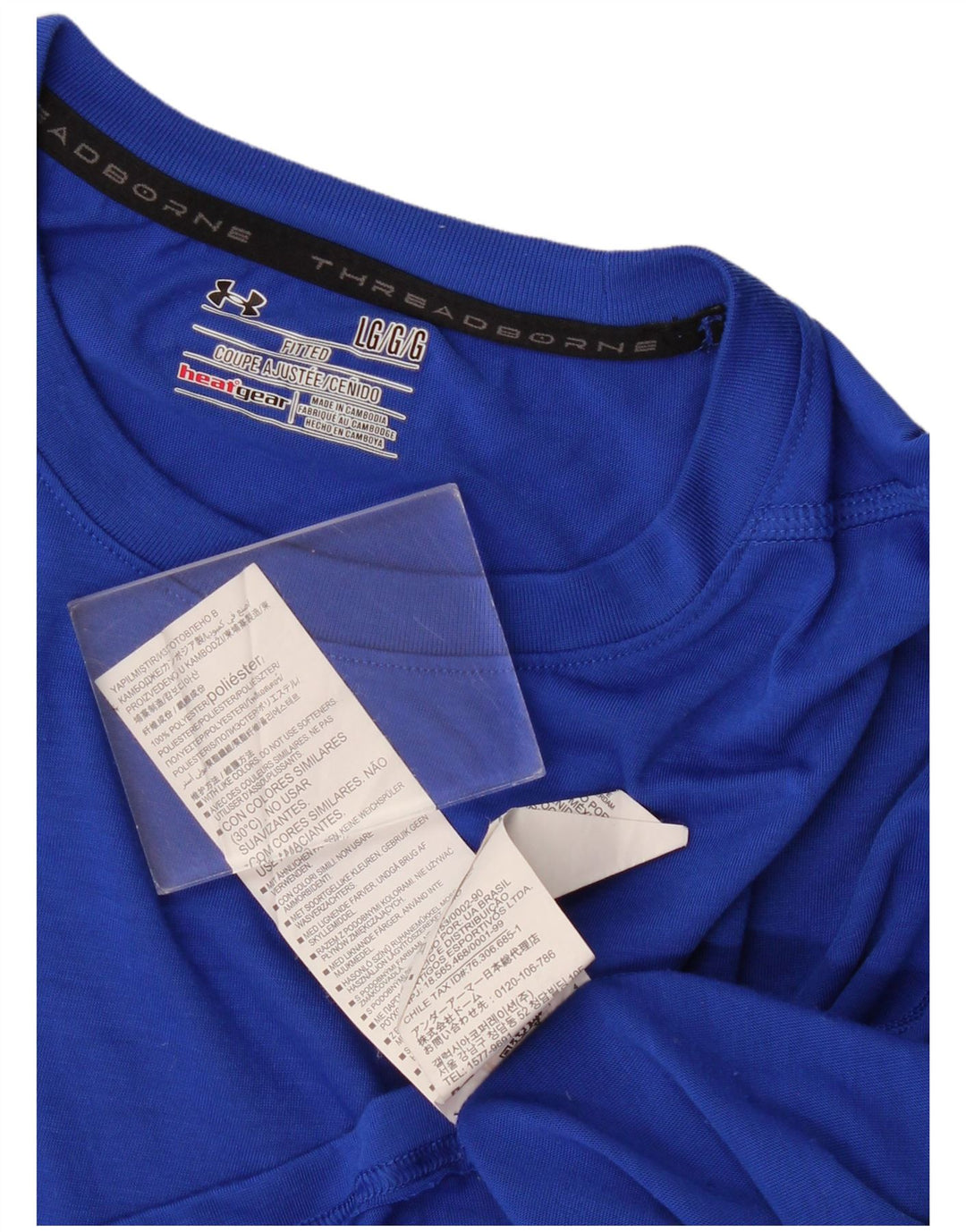 Camiseta masculina Under Armour Heat Gear grande poliéster azul