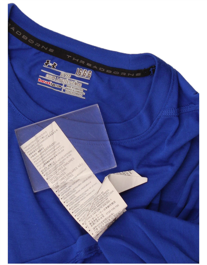 Camiseta masculina Under Armour Heat Gear grande poliéster azul