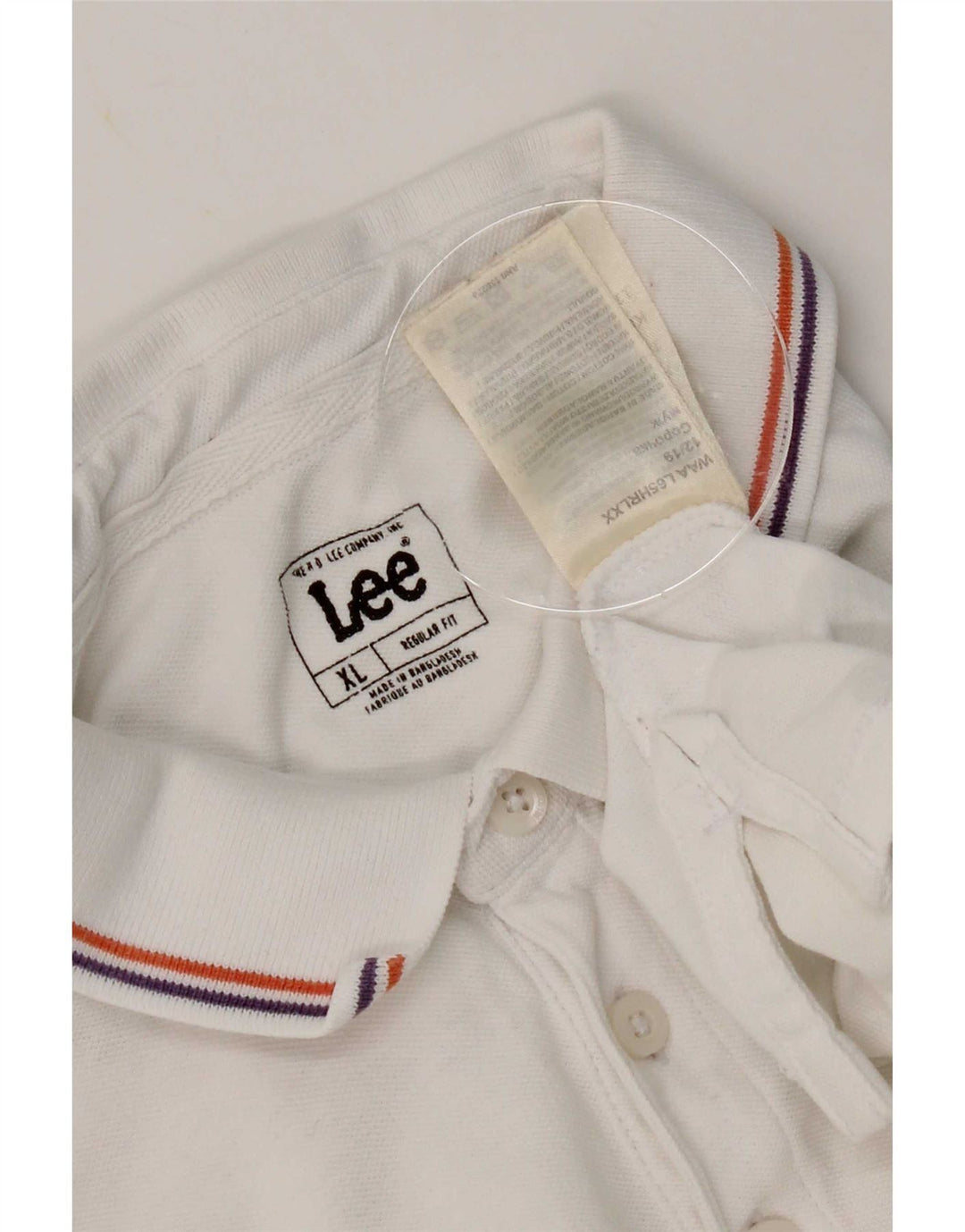 Camisa polo masculina Lee Regular Fit XL algodão branco