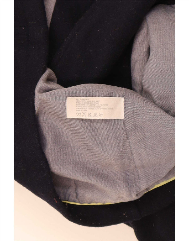 Fat Face Womens Pea Coat Reino Unido 10 Lã Azul Marinho Pequeno