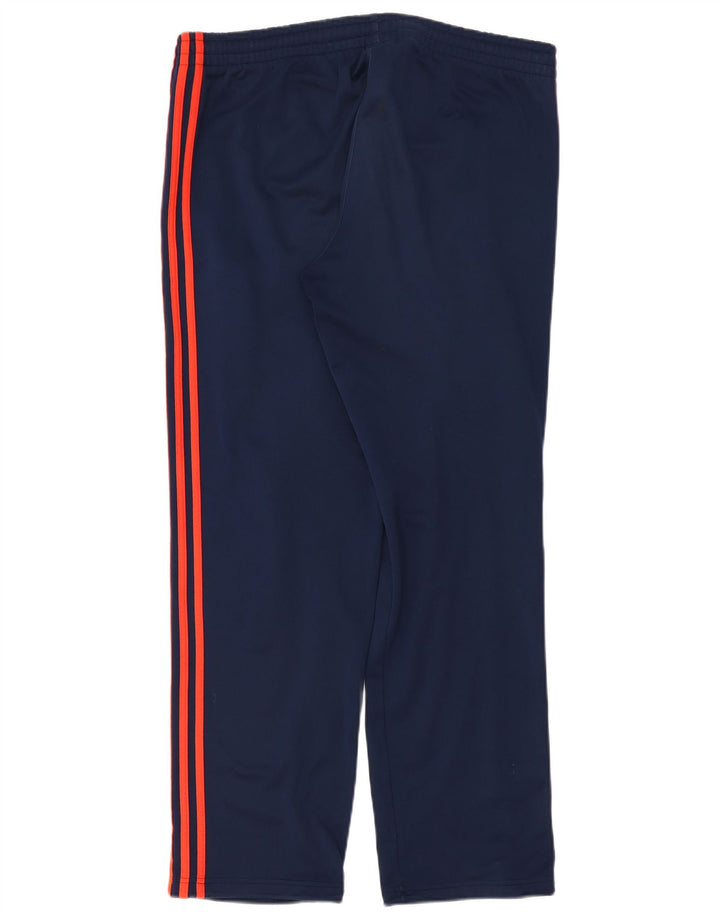 Calças de treino masculinas ADIDAS UK 42/44 grandes azul marinho poliéster