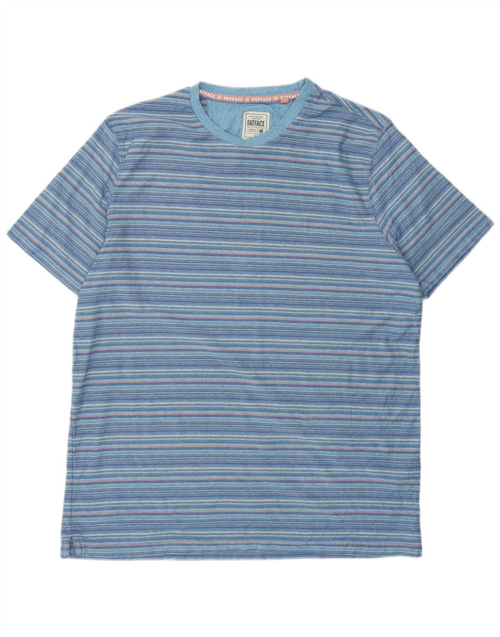 Camiseta masculina Fat Face Top XL algodão listrado azul