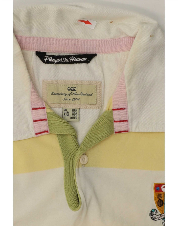 Camisa polo masculina de rugby Canterbury 2XL listrada multicolorida