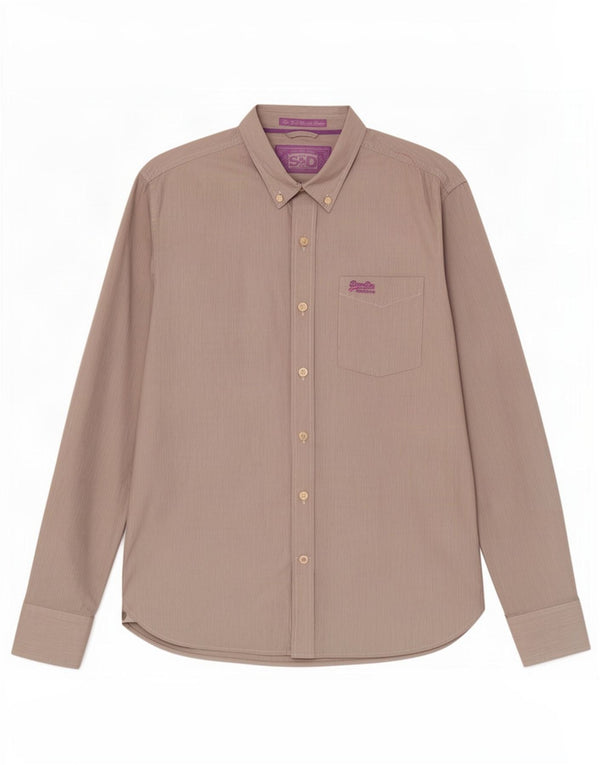 Camisa masculina Superdry XL listrada cinza algodão