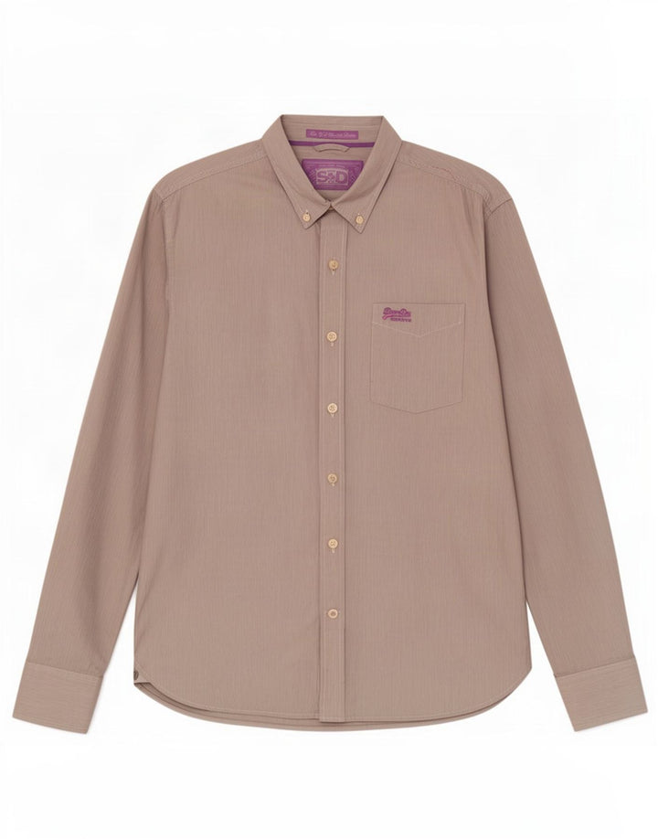 Camisa masculina Superdry XL listrada cinza algodão