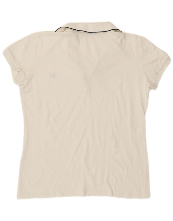 Camisa polo feminina Fred Perry UK 20 2XL branca