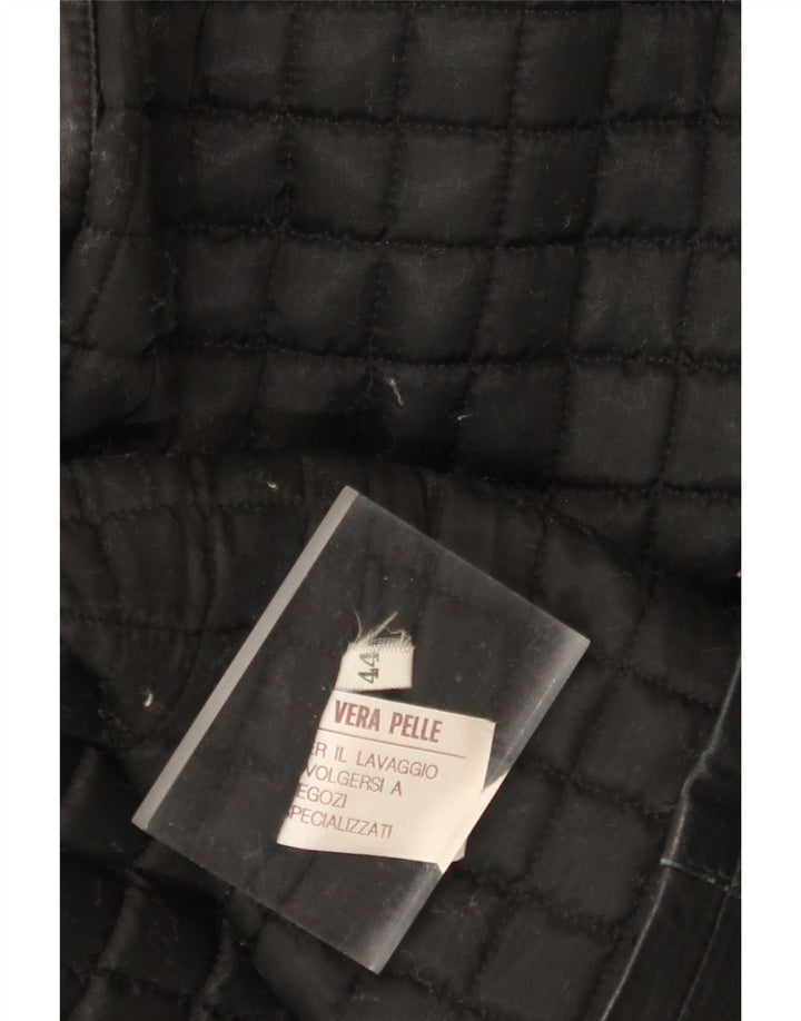Jaqueta de couro feminina vintage EU 44 XL couro preto