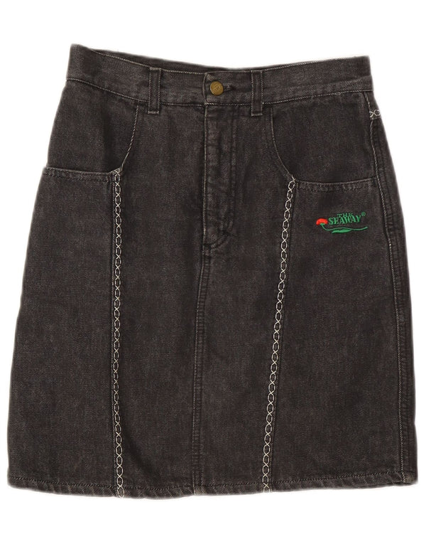 Saia jeans feminina VINTAGE W30 cinza médio