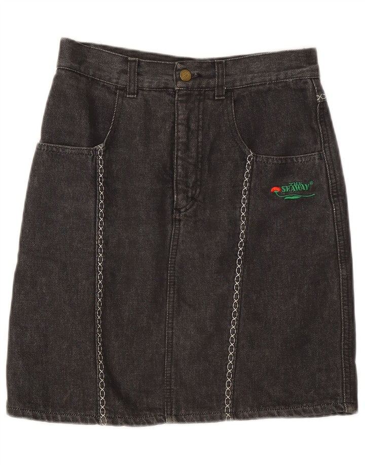Saia jeans feminina VINTAGE W30 cinza médio