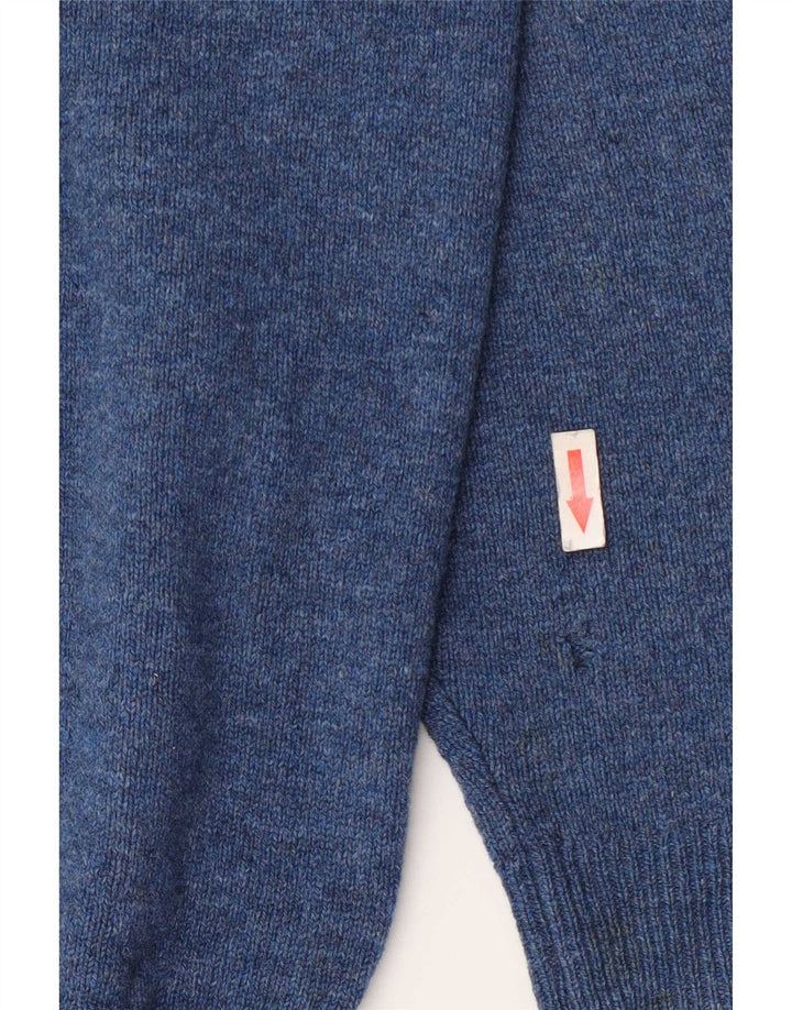 Suéter masculino de fim de semana com gola redonda, azul médio Argyle/lã diamante