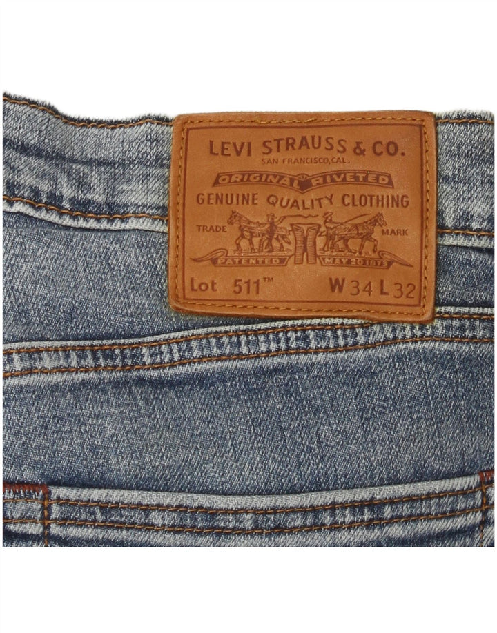 Calça Jeans Levis 511 Slim Masculina W34 L32 Azul Algodão