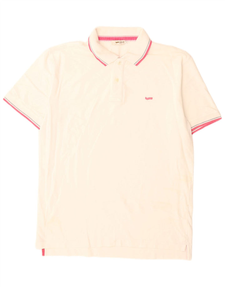 Camisa polo masculina Gas XL algodão branco