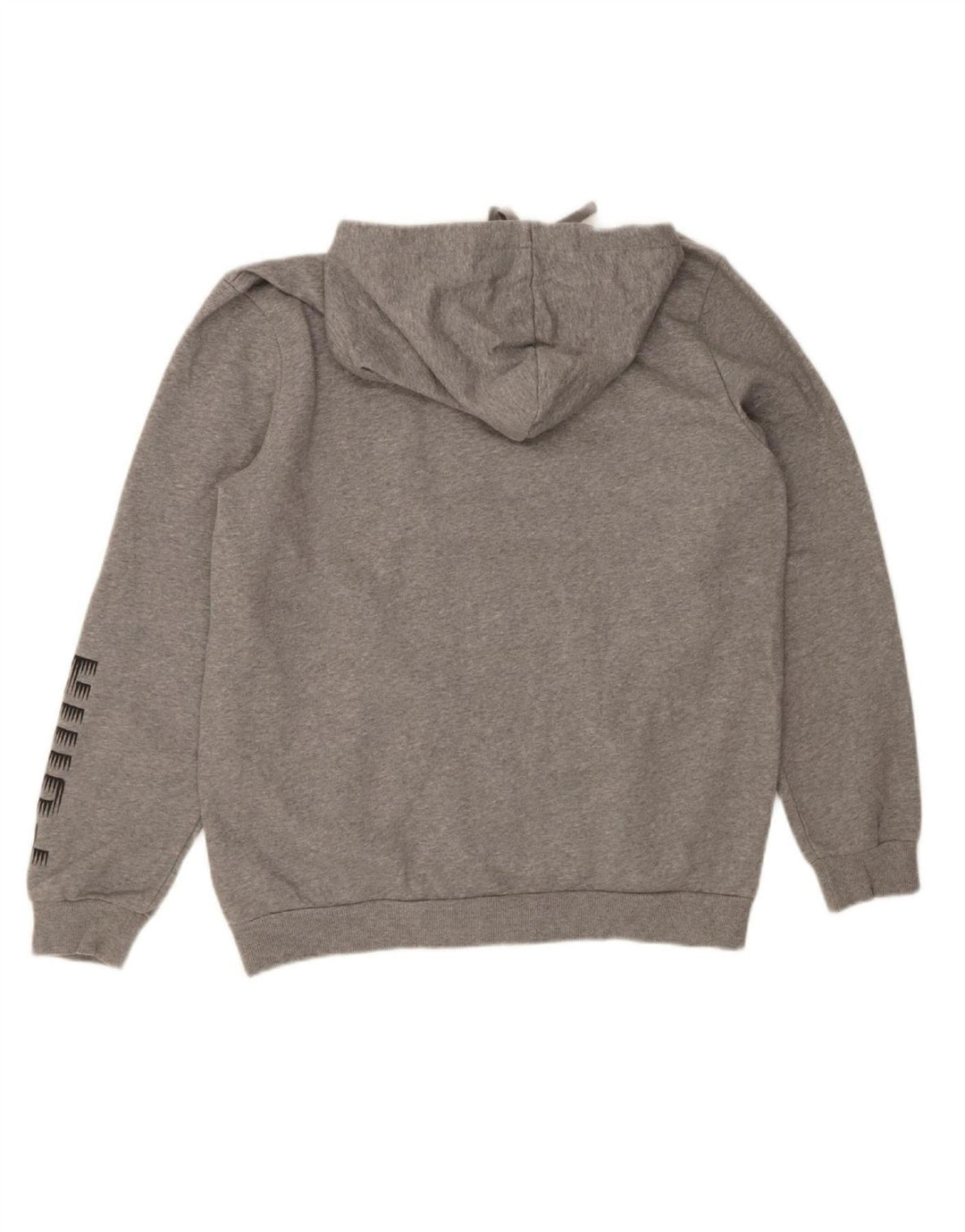 Suéter masculino PUMA com capuz e zíper gráfico grande algodão cinza