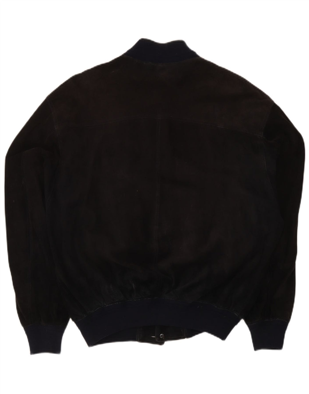 Jaqueta bomber masculina vintage de camurça Reino Unido 38 couro colorblock preto médio