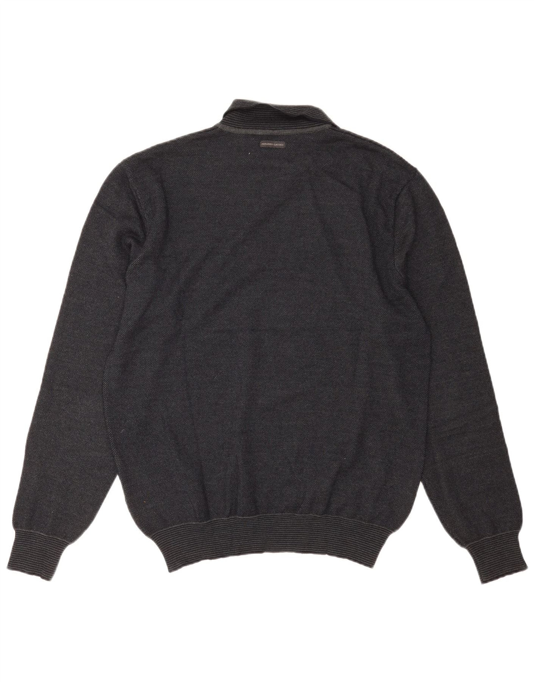 Suéter masculino Marlboro Classics com gola polo, grande lã cinza