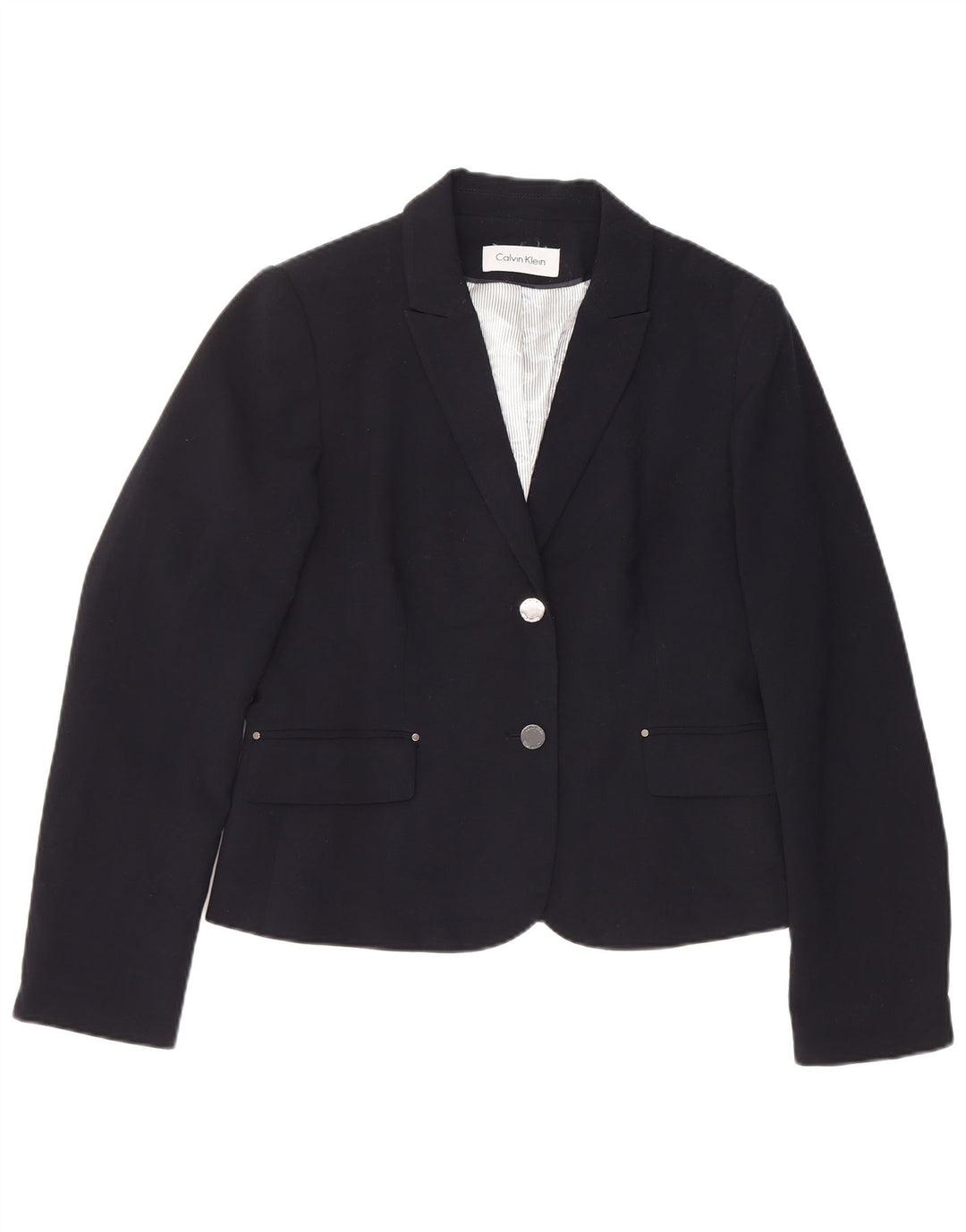 Jaqueta blazer feminina CALVIN KLEIN com 2 botões Reino Unido 14 azul marinho médio