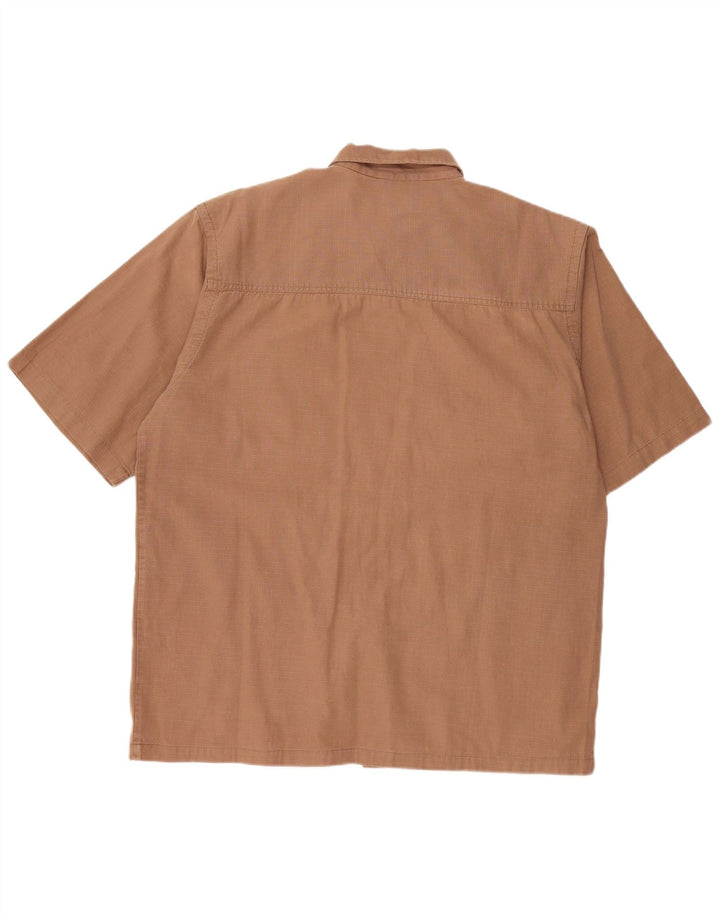 Camisa masculina de manga curta JEEP XL marrom xadrez algodão