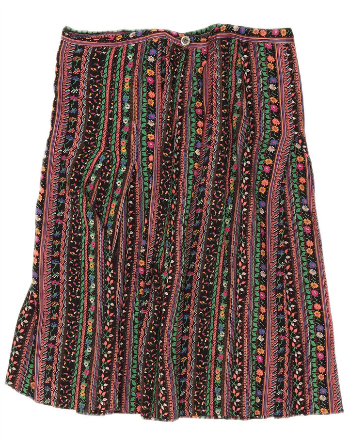 Saia vintage feminina linha A W32 grande listrada multicolorida