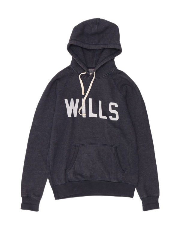 Jack Wills Mens Graphic Hoodie Jumper XS Navy Blue Cotton