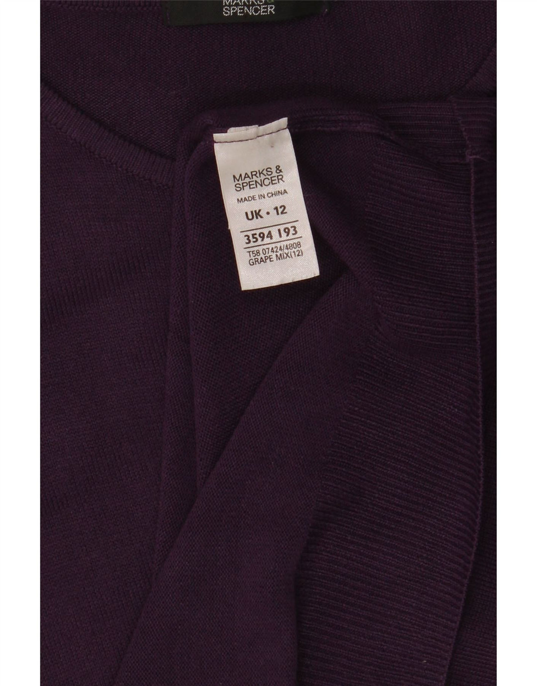 Suéter feminino Marks & Spencer com gola canoa Reino Unido 12 médio roxo