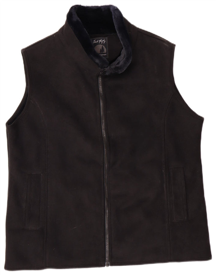 JACK MURPHY Colete feminino UK 18 XL preto acrílico