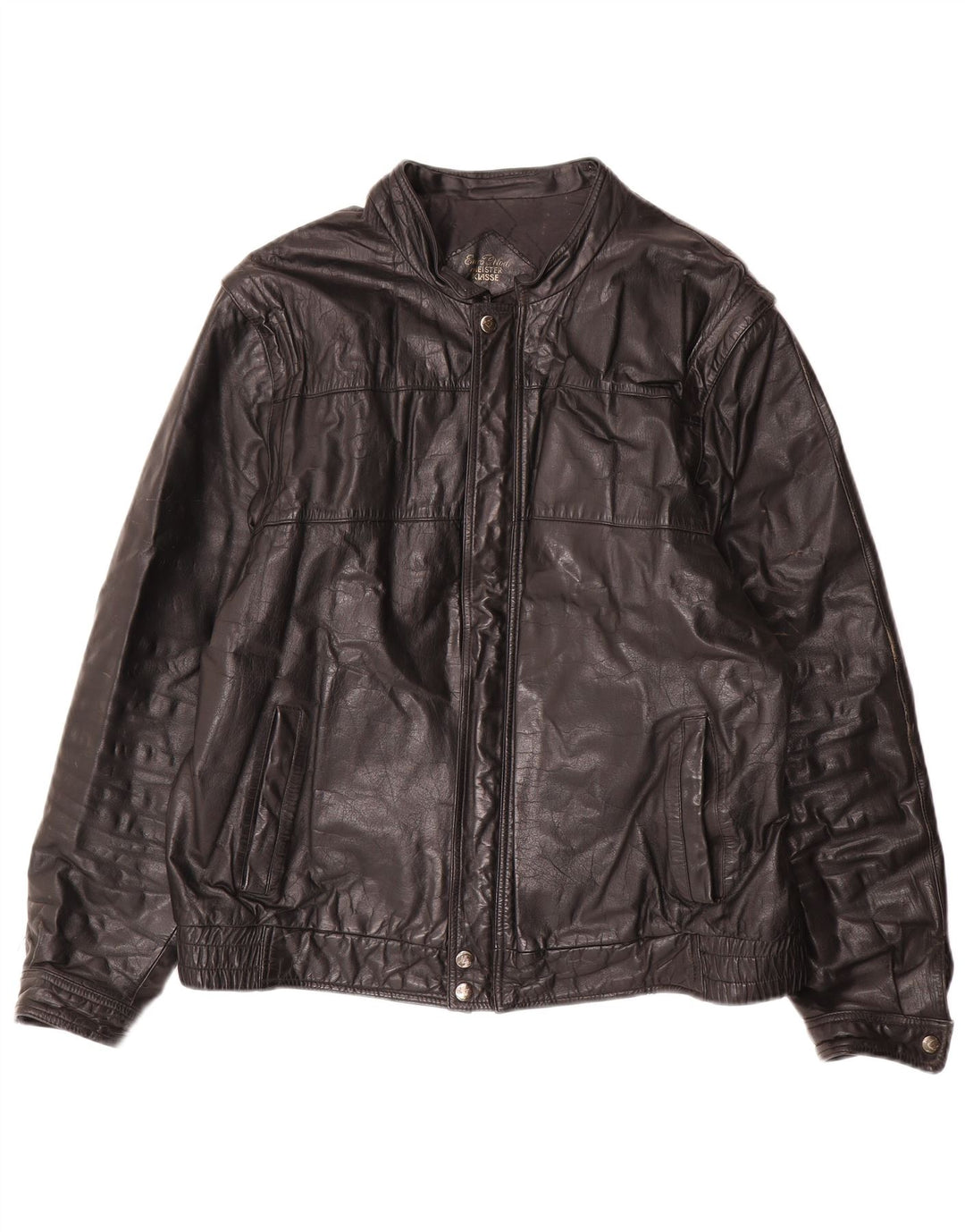 Jaqueta de couro masculina vintage UK 40 grande couro preto