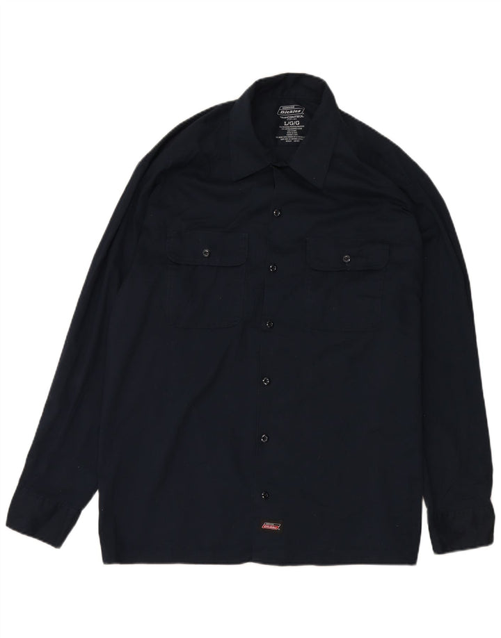 Camisa masculina genuína DICKIES poliéster azul marinho grande