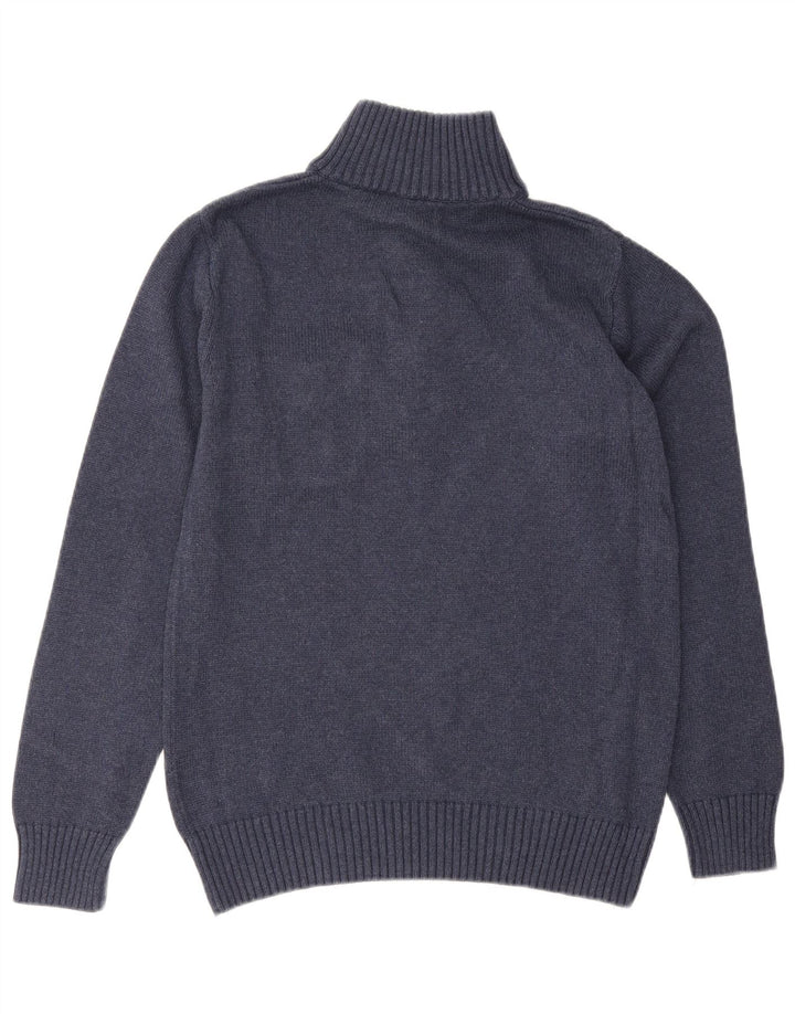 Suéter masculino Gant com gola e botão médio azul marinho