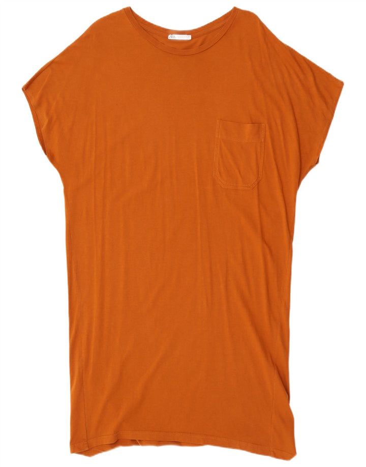 Túnica feminina Zara oversized laranja médio