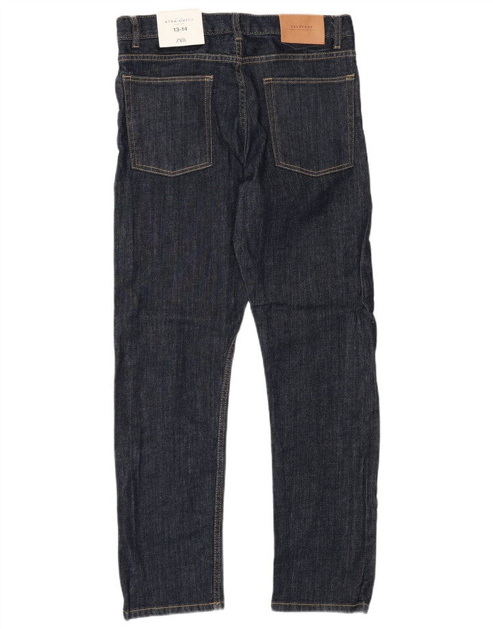 Zara Boys Straight Jeans 13-14 Anos W28 L28 Azul Marinho Algodão