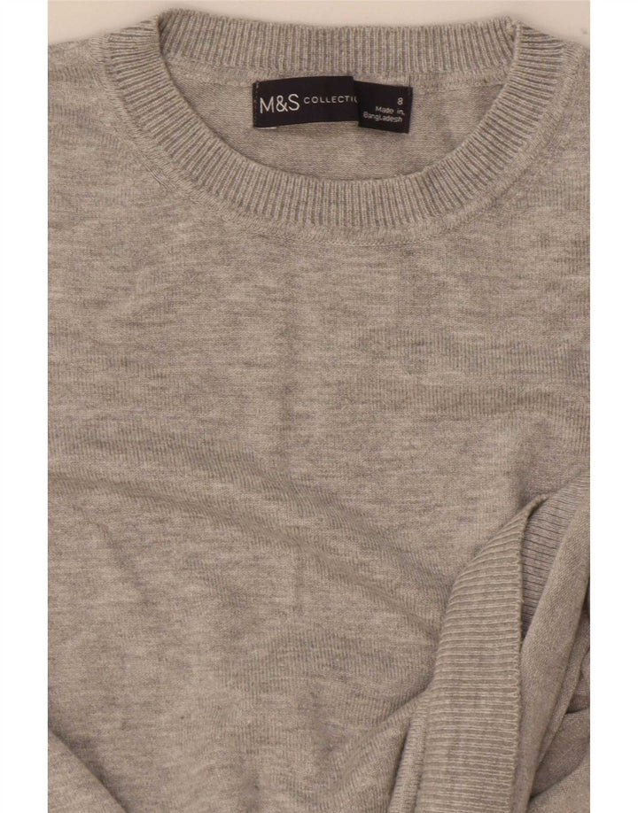 Camiseta feminina Marks & Spencer UK 8 pequena cinza