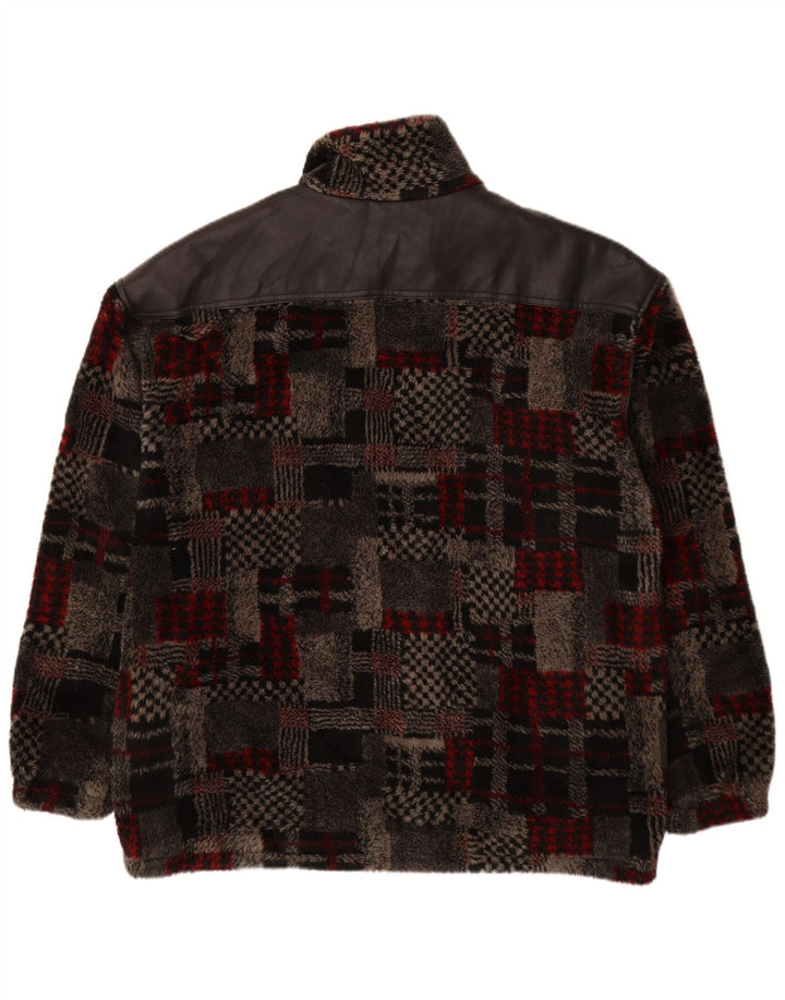 Jaqueta de lã masculina VINTAGE UK 44 2XL patchwork cinza