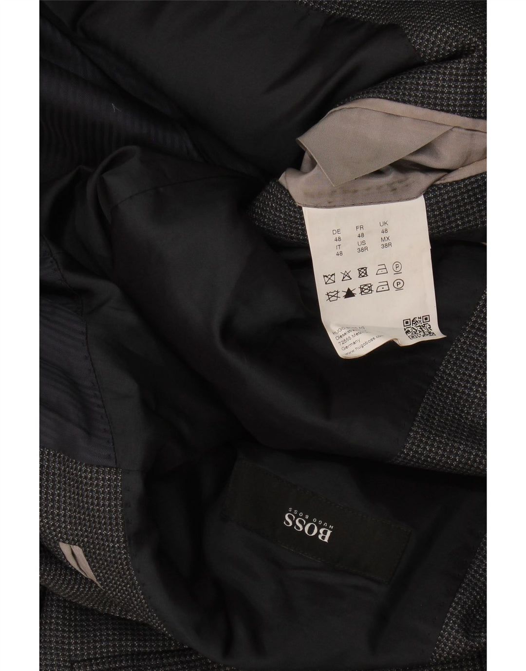 Jaqueta Blazer Masculina Hugo Boss com 2 Botões EU 48 Lã Cinza Médio