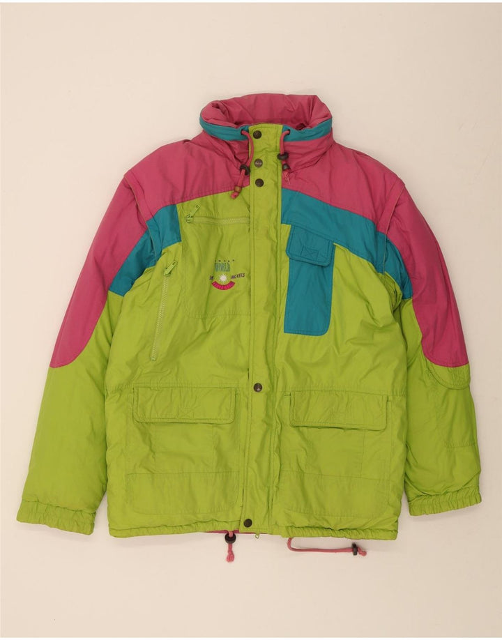Jaqueta de esqui masculina MC Kee UK 40 grande poliéster colorblock verde