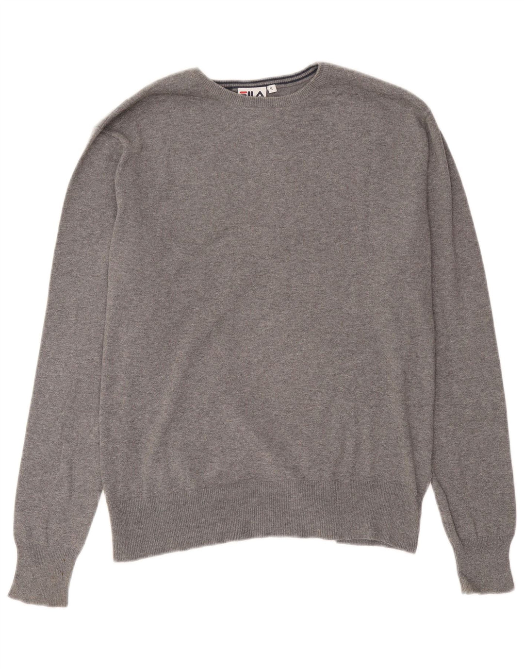 Suéter masculino Fila com gola canoa pequeno algodão cinza