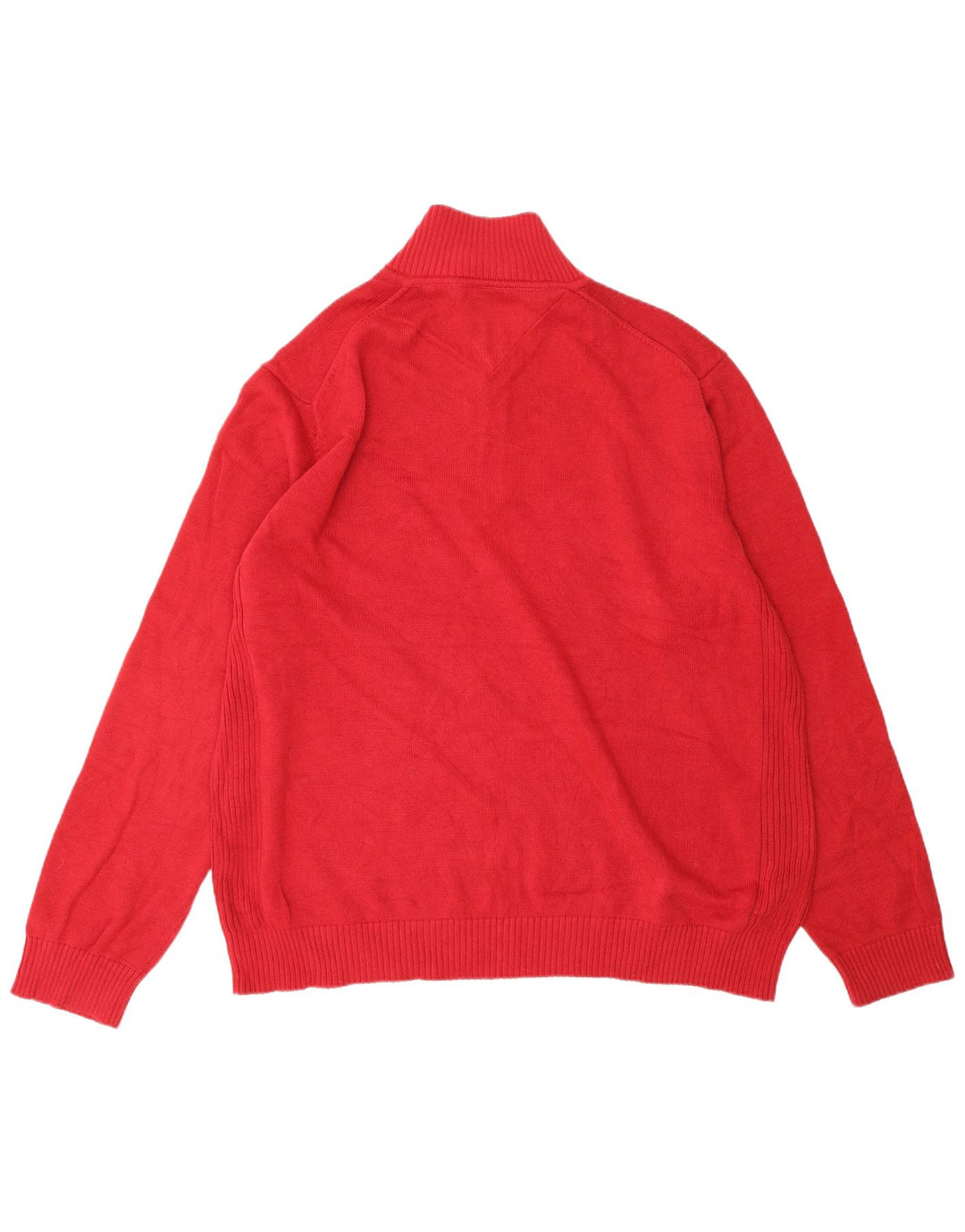 Suéter masculino TOMMY HILFIGER com zíper e gola XL em algodão vermelho