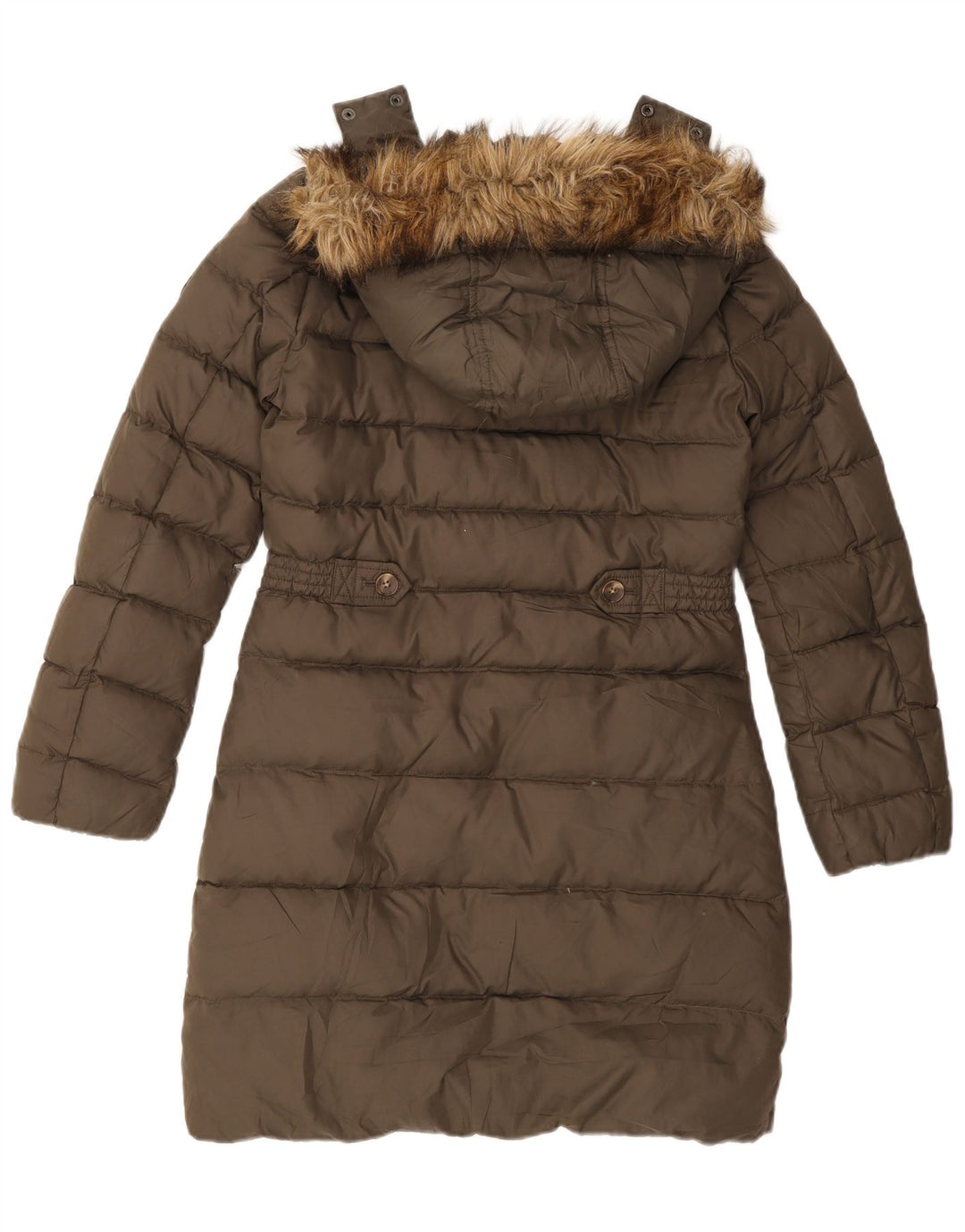Casaco acolchoado com capuz feminino Tommy Hilfiger Reino Unido 10 pequeno poliéster cáqui