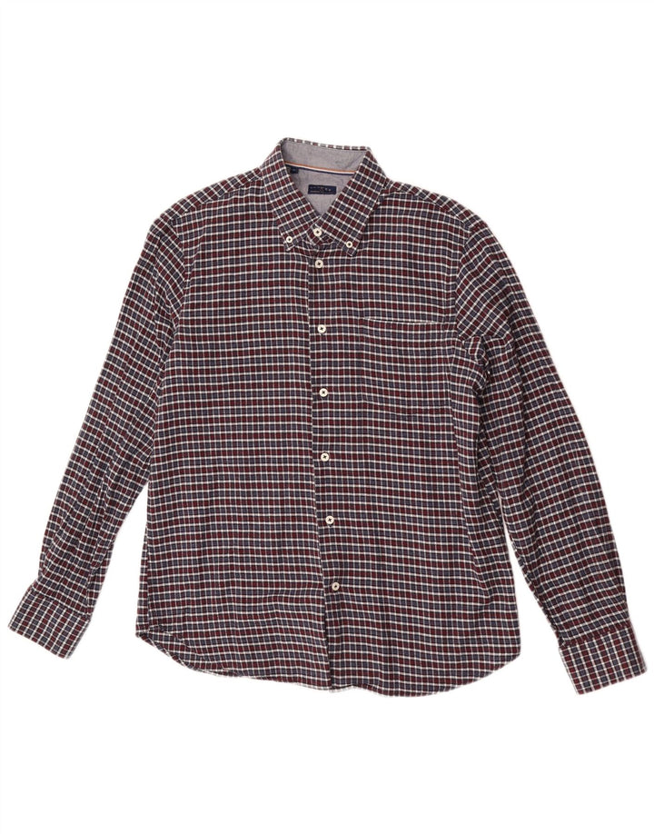 Camisa masculina vintage de flanela xadrez grande algodão xadrez multicolorido