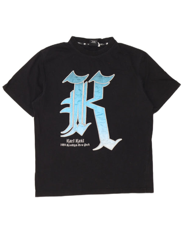 Camiseta masculina Karl Kani com ajuste solto gráfico XS algodão preto