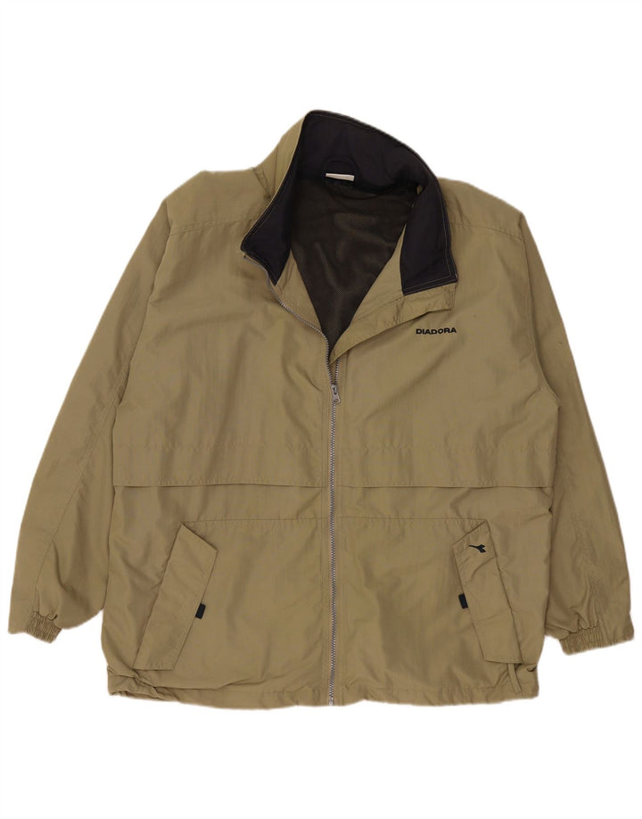 Jaqueta de chuva masculina DIADORA UK 42 XL cáqui poliamida