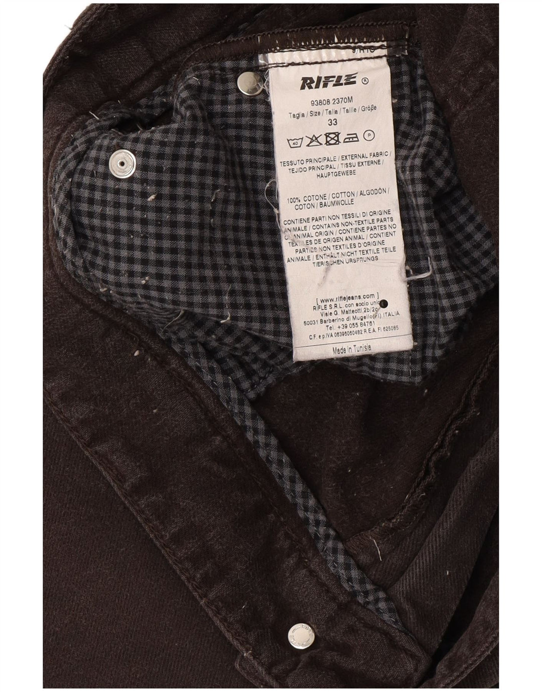 Rifle Mens Straight Jeans W33 L30 Cinza Algodão