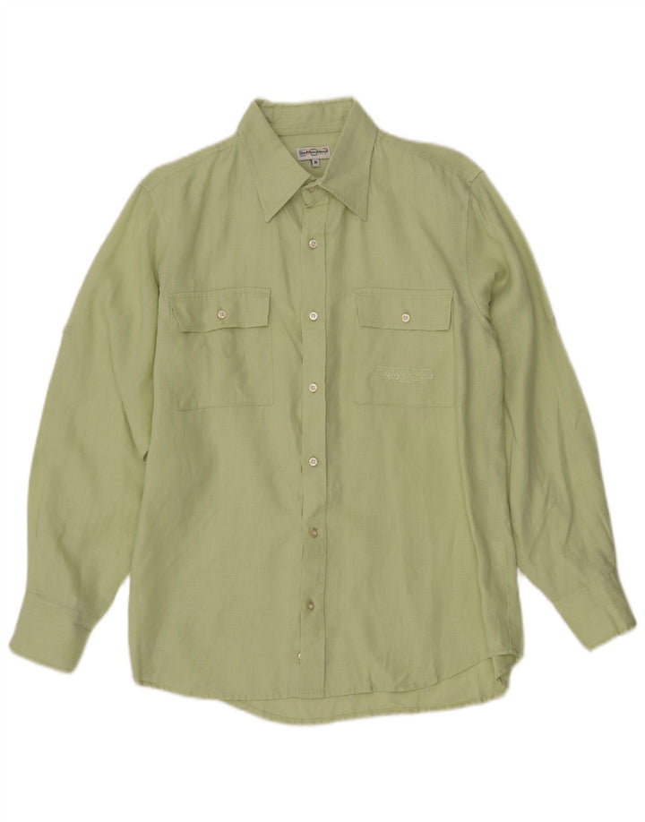 Camisa masculina GIAN MARCO VENTURI linho verde médio