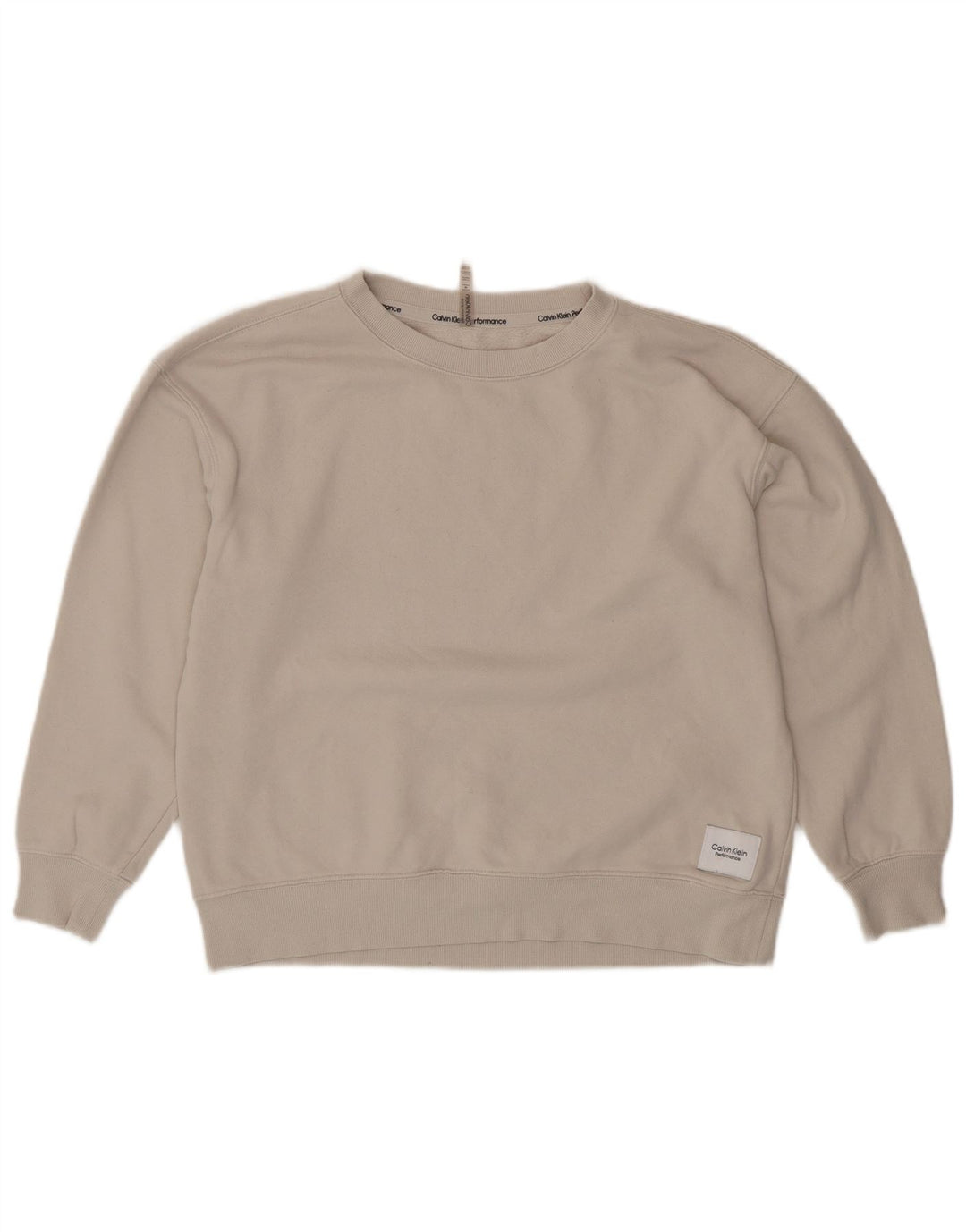 Suéter feminino CALVIN KLEIN Performance com capuz UK 14 Médio Off White