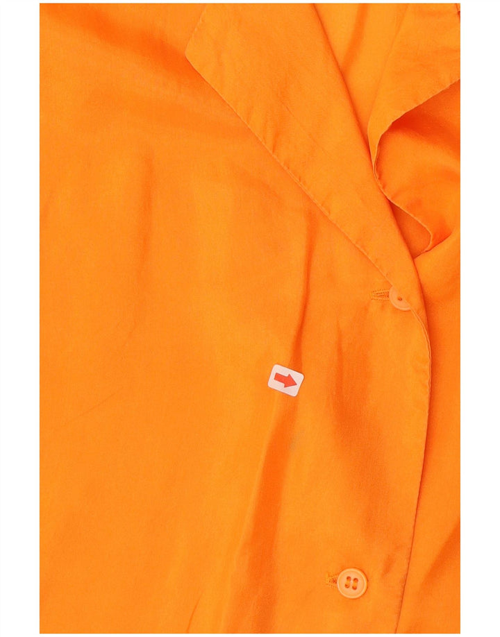Blusa feminina vintage sem mangas UK 14 médio laranja
