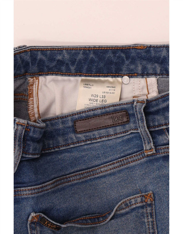 Lee Womens Crop Wide Leg Jeans W29 L26 Azul Algodão