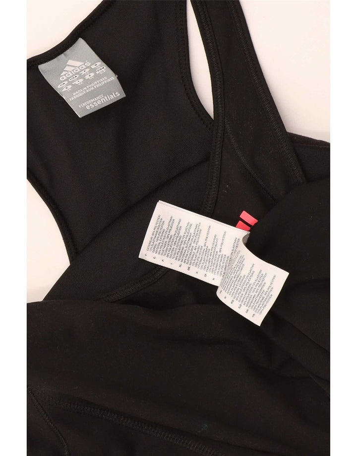 Adidas Womens Climalite Vest Top UK 10 Pequeno Poliéster Preto