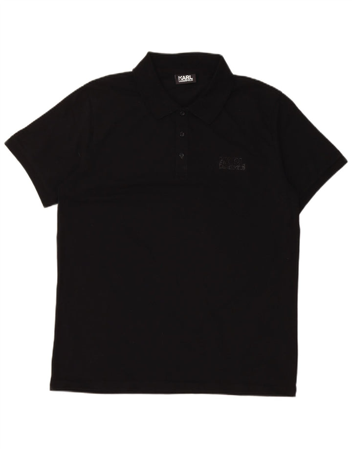 Camisa polo masculina Karl Lagerfeld grande preta