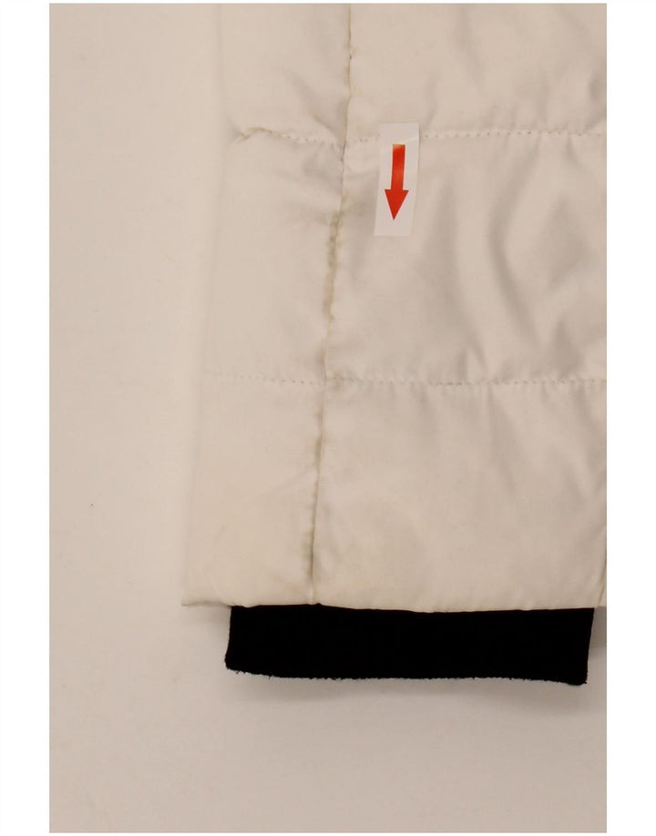 Jaqueta acolchoada com capuz feminina Superdry UK 14 grande poliéster branco